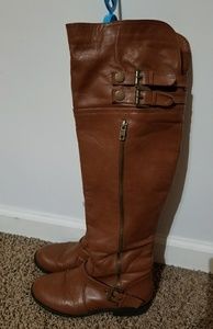 Bamboo Over the knee cognac boots